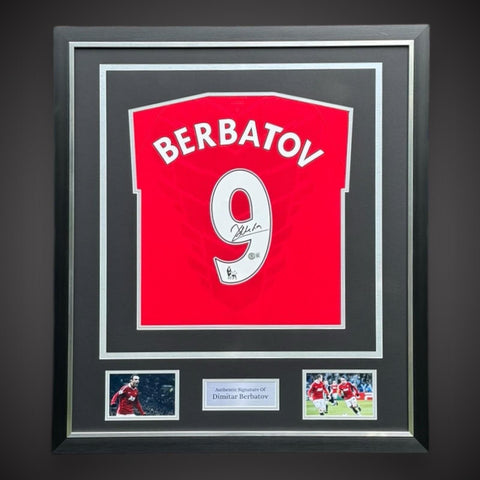 Dimitar Berbatov Hand Signed Deluxe Framed Manchester United Football Shirt £3490