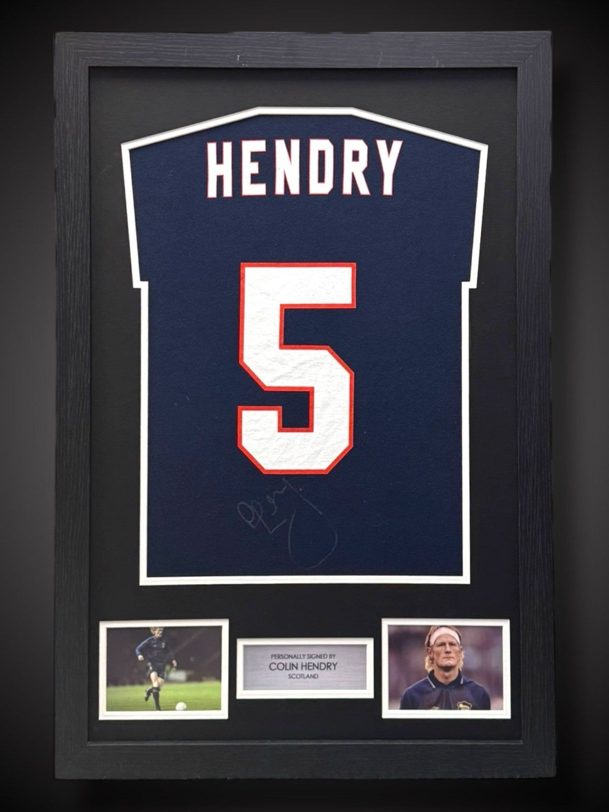 Colin Hendry Hand Signed Scotland Framed Shirt With COA £1750
