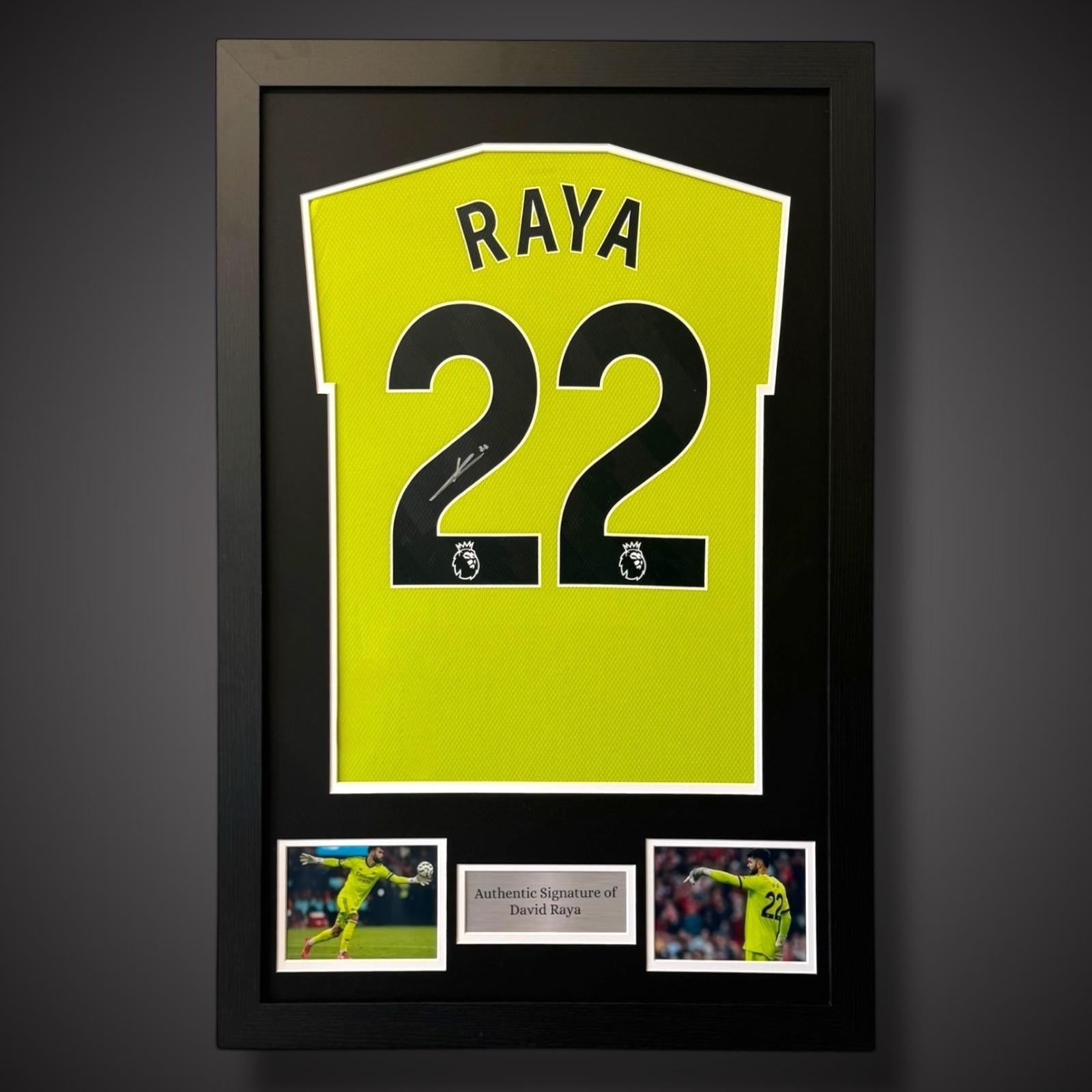 Framed David Raya Hand Signed Arsenal Goalkeeper Shirt With COA £2990