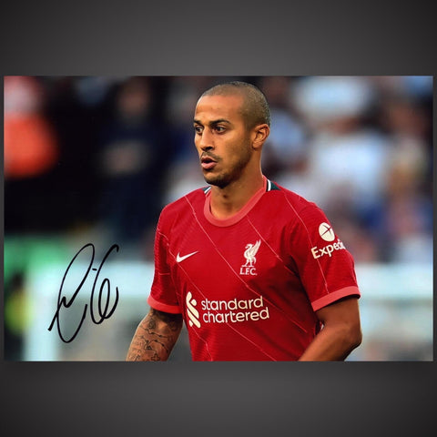 Liverpool - Thiago Alcantara Hand Signed Football Photo 16x12 £35 With COA0