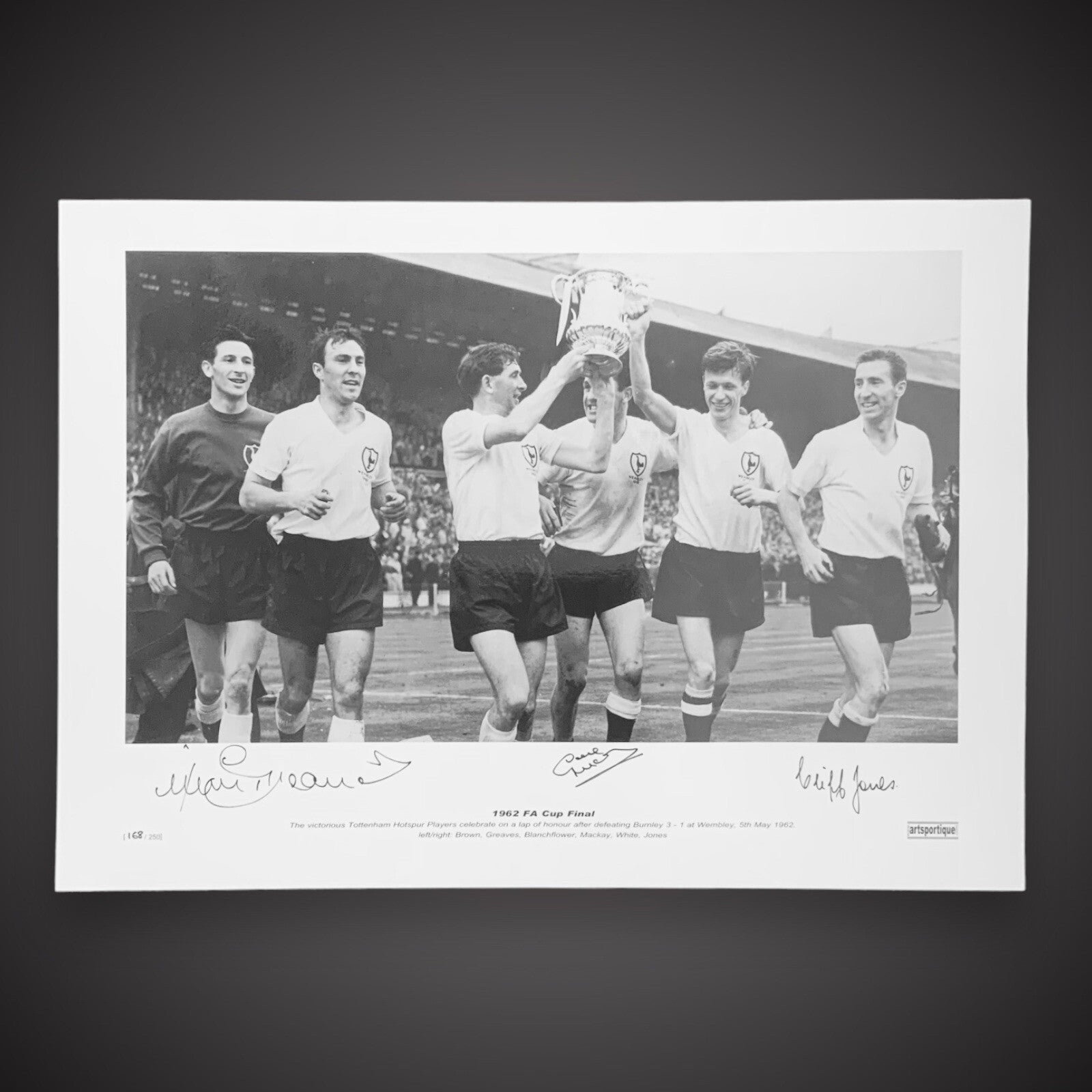 Greaves,Smith & Jones Triple Signed 62 Spurs Cup Final Win £35 16X230
