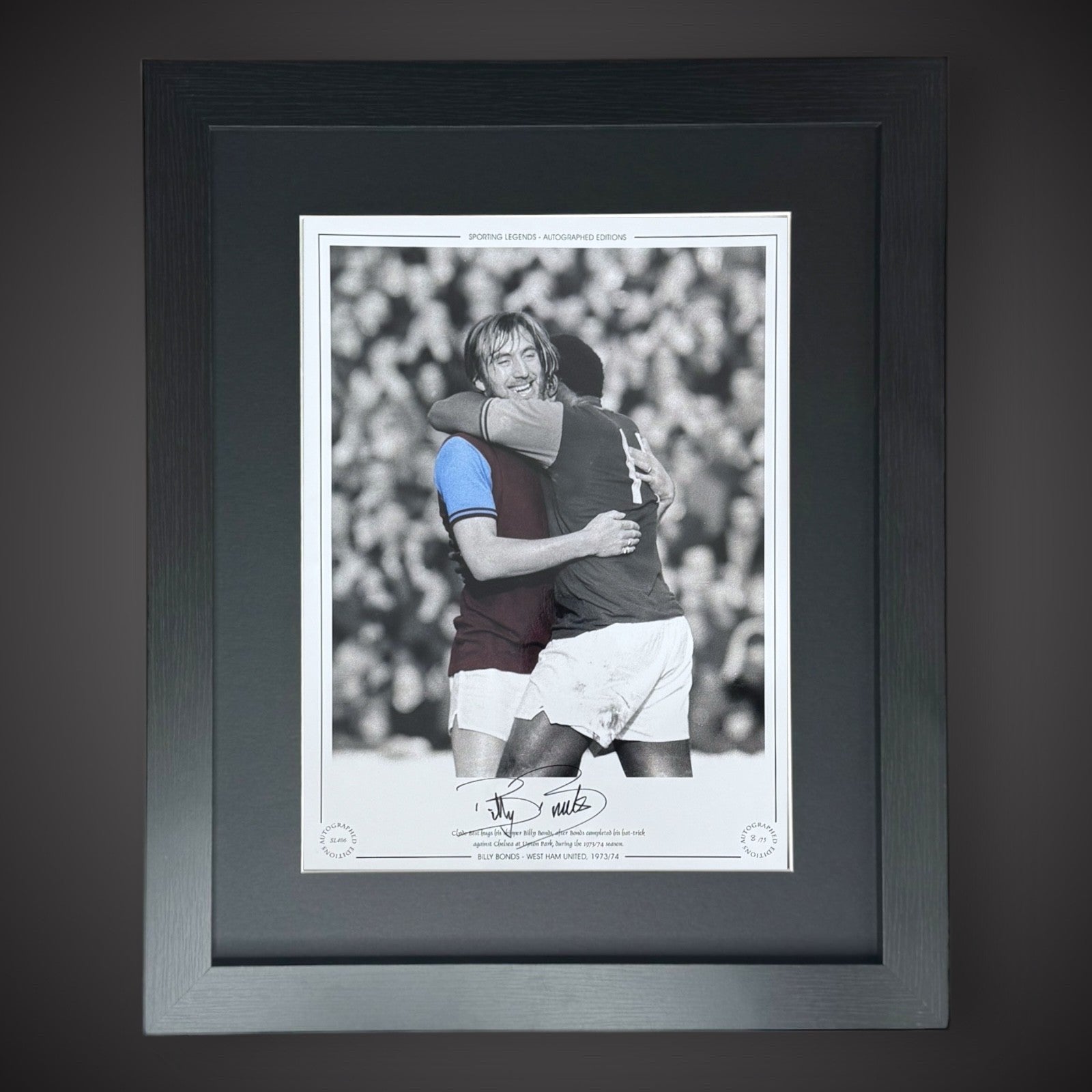 FRAMED West Ham 1973/74 Hand Signed Photo By BILLY BONDS £790