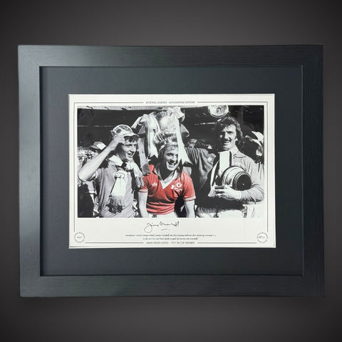 FRAMED Jimmy Greenhoff Signed Manchester United 1977  Photo £450