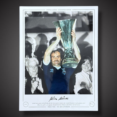 FRAMED Mick Mills Ipswitch Town 1981 UEFA Cup Winners Signed Photo £45 16X121