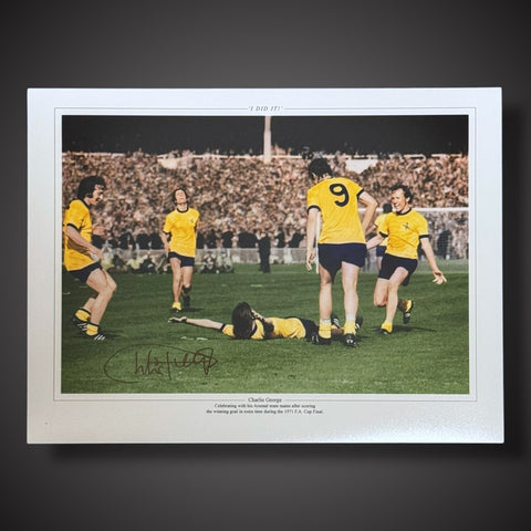 Charlie George "ARSENAL 1971 - THE WINNER" Signed Photo £250