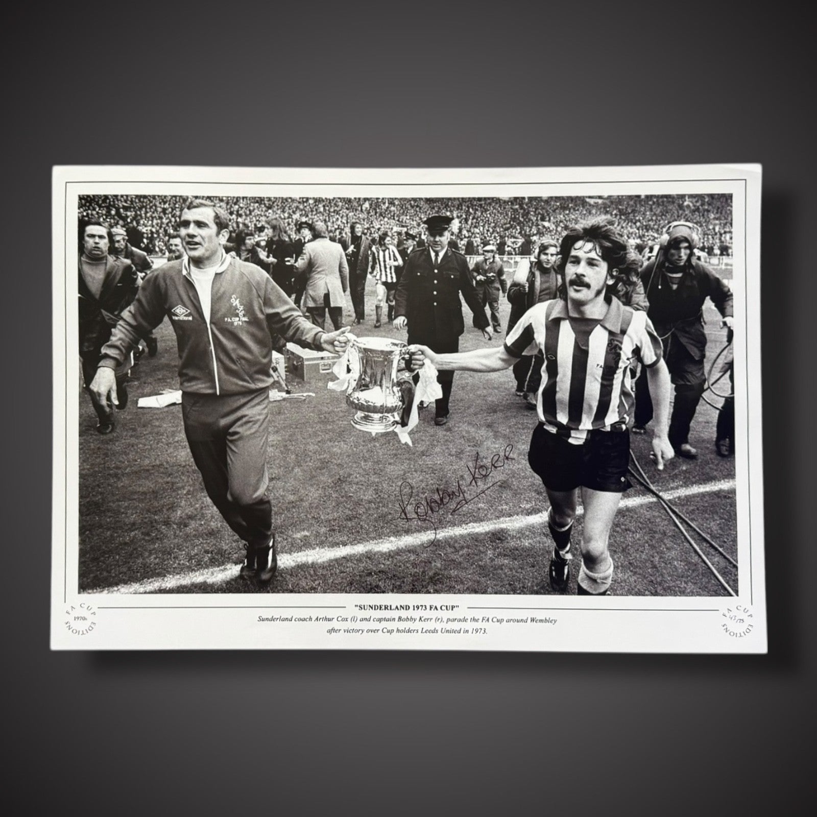 Sunderland 1973 FA Cup Signed Photo By Bobby Kerr £25 12X180