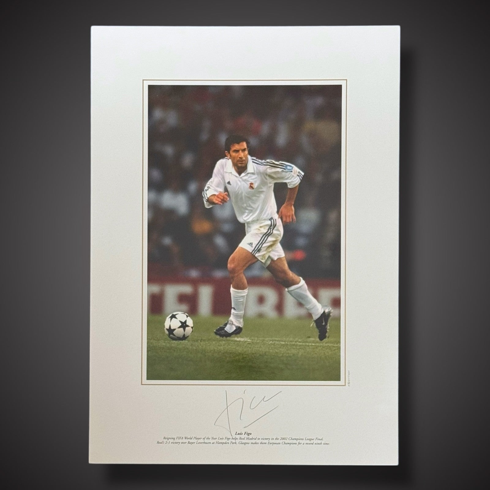 Framed Luis Figo Superb Signed Action Shot £129.991