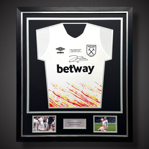 Deluxe Framed - Jarrod Bowen Hand Signed West Ham Football Shirt With COA £2790