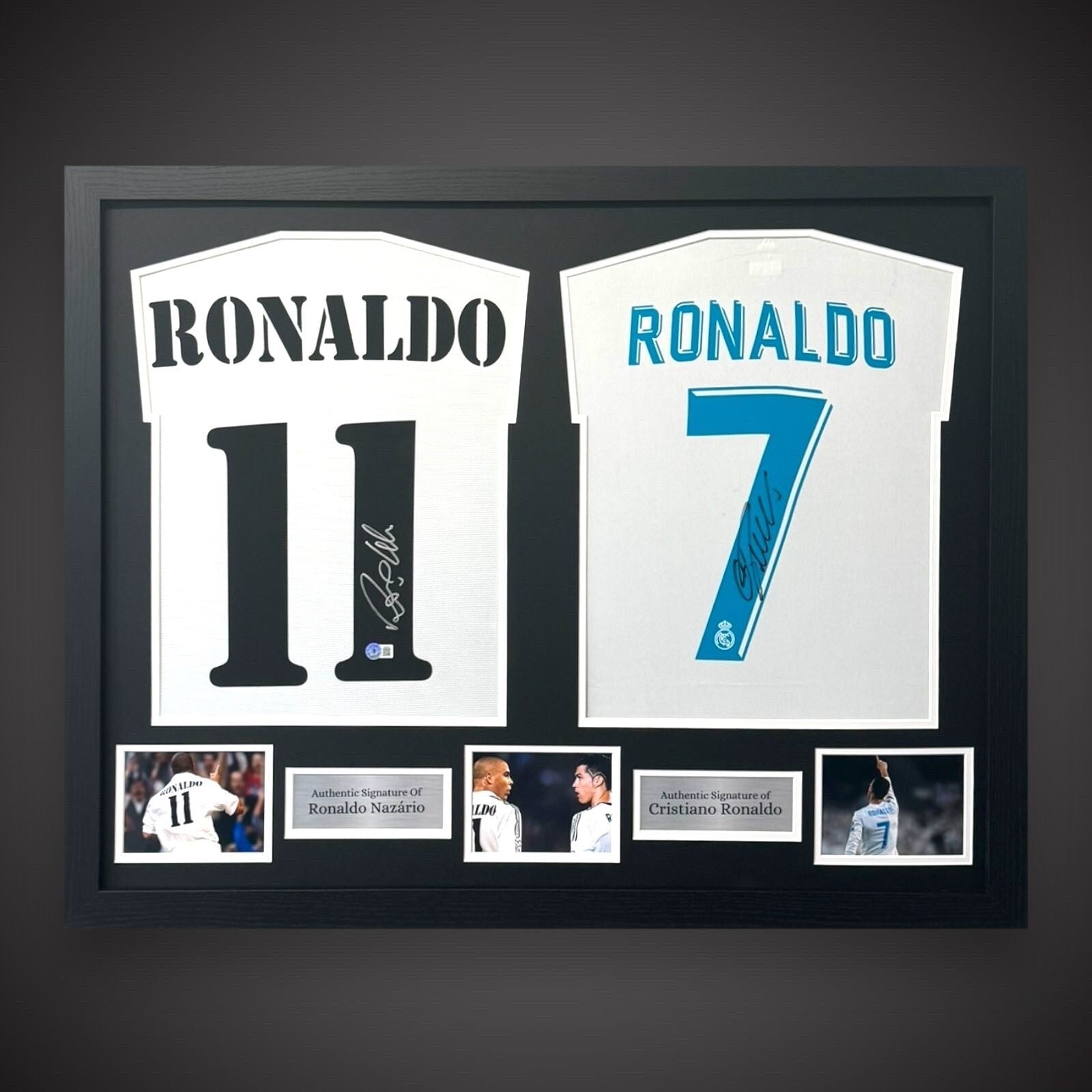 Dual Framed Ronaldo R9 And Cristiano Ronaldo  Signed RM Shirts With COAs £8990