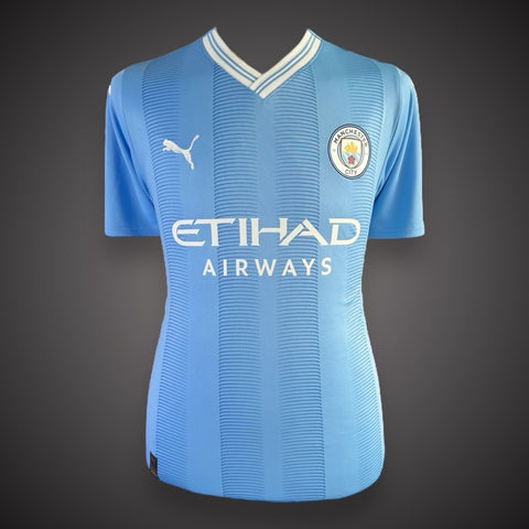 Rodrigo Hand Signed Manchester City Football Pano Framed Shirt With COA £3252