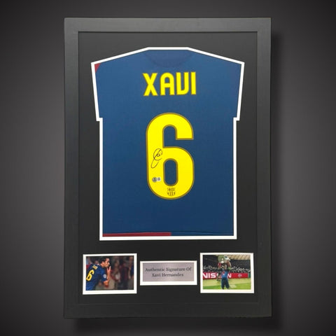 Xavi Hernandez Hand Signed Framed Barcelona Football Shirt 2008/09 £3490