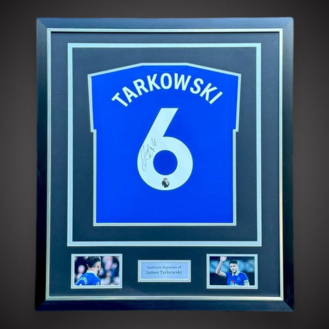 James Tarkowski Hand Signed Everton Deluxe Framed Football Shirt £399 With COA 0