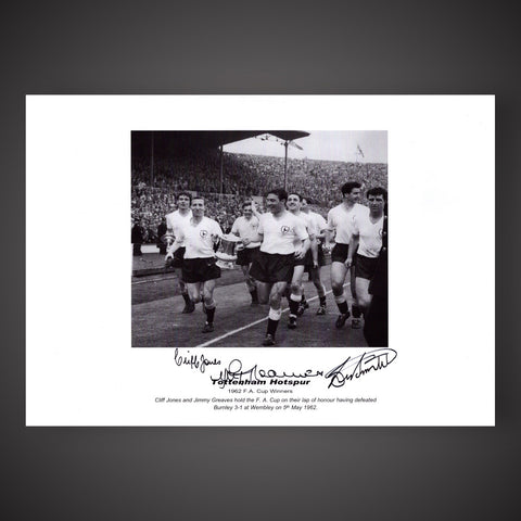 FRAMED Tottenham Hotspur  Signed Greaves,Jones & Smith  1962 FA Cup Winners £551