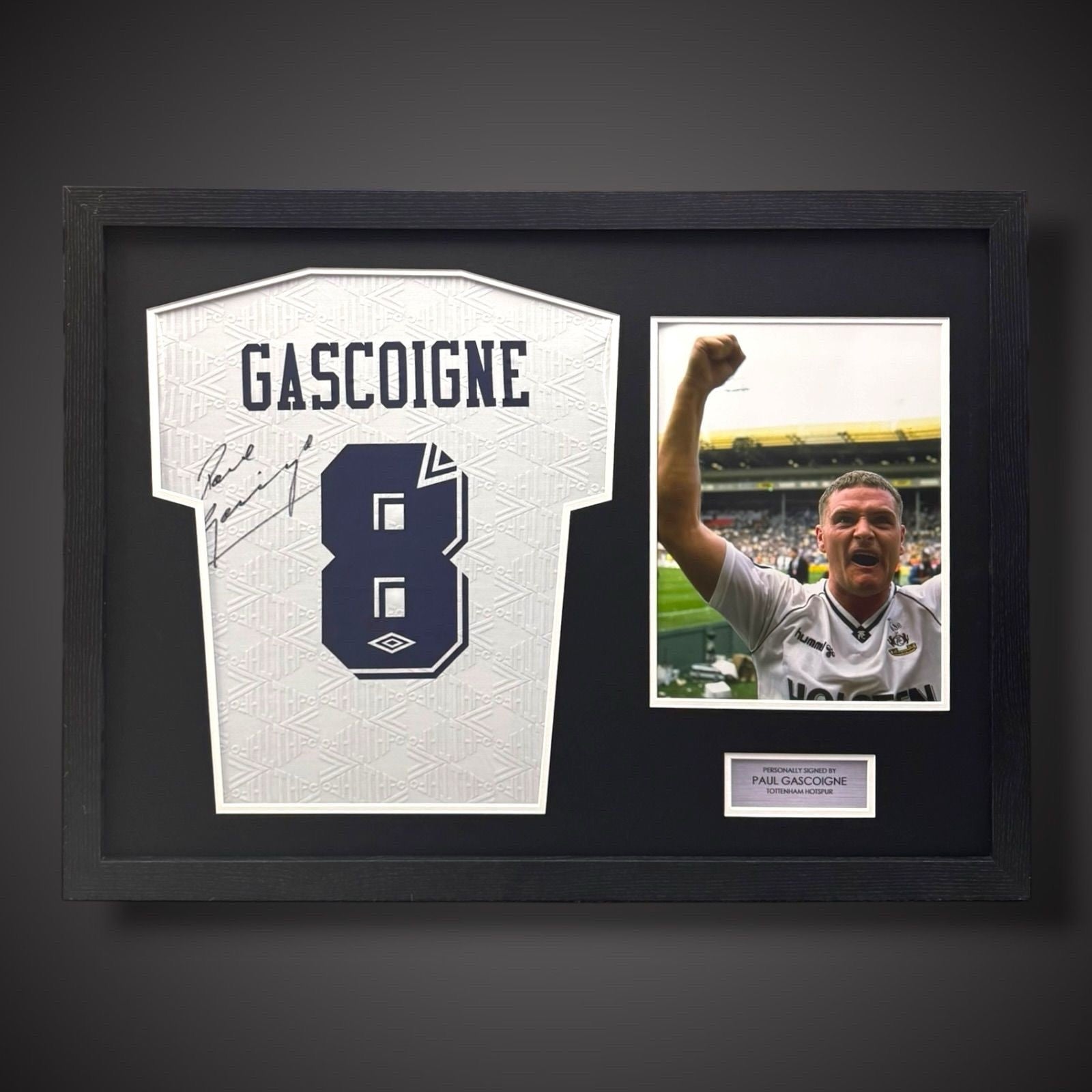 Paul Gascoigne Hand Signed And Pano Framed Tottenham Hotspur Football Shirt £3490
