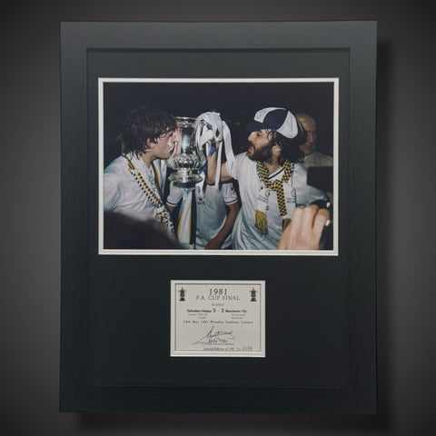 Ricky Villa Hand  Signed Champagne Label Pano Framed Tottenham Hotspur 1981 £850