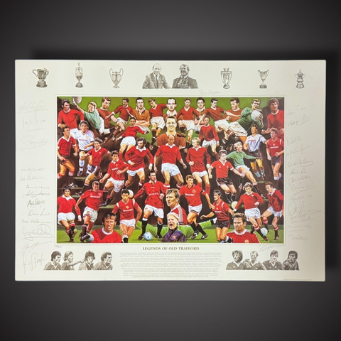 Manchester United Legends Art Print Signatures Inc Sir Alex & Sir Bobby £299.0