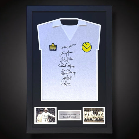 Framed Multi-Signed Leeds United 1974-75 Football Shirt With COA £2750