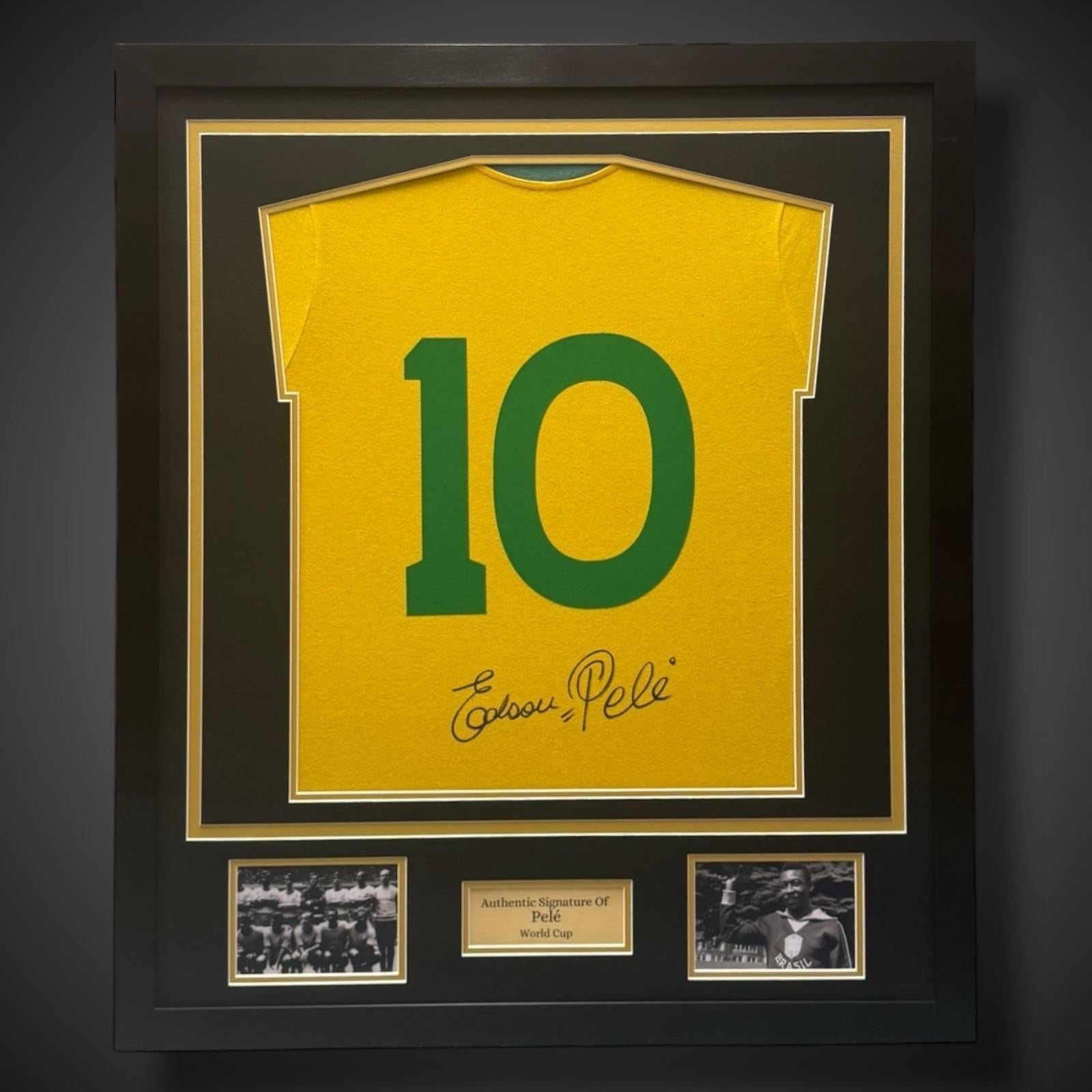 Framed Edson Pele Brazil Hand Signed Shirt  - World Cup Series With COA £6990