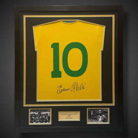 Framed Edson Pele Brazil Hand Signed Shirt  - World Cup Series With COA £6990