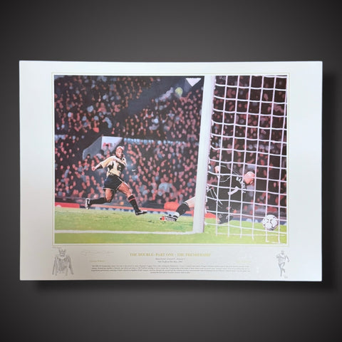 Sylvain Wiltord Arsenal Double Goal Scorers Signed Art Print £300