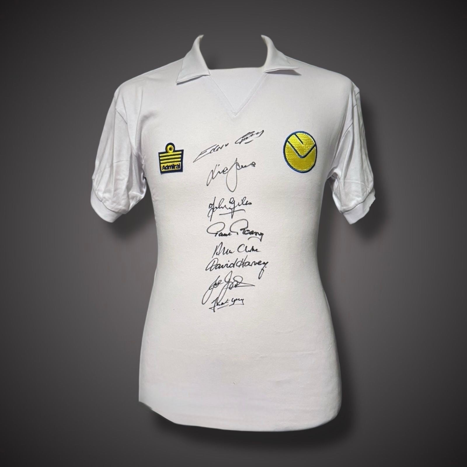 Framed Multi-Signed Leeds United 1974-75 Football Shirt With COA £2751