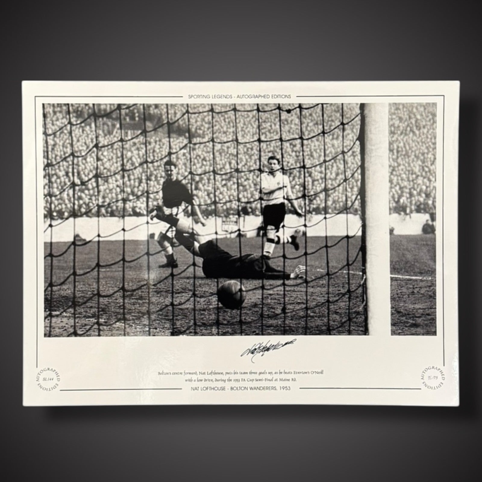 FRAMED Nat Lofthouse Bolton Wanderers 1953 Hand Signed Photo £451
