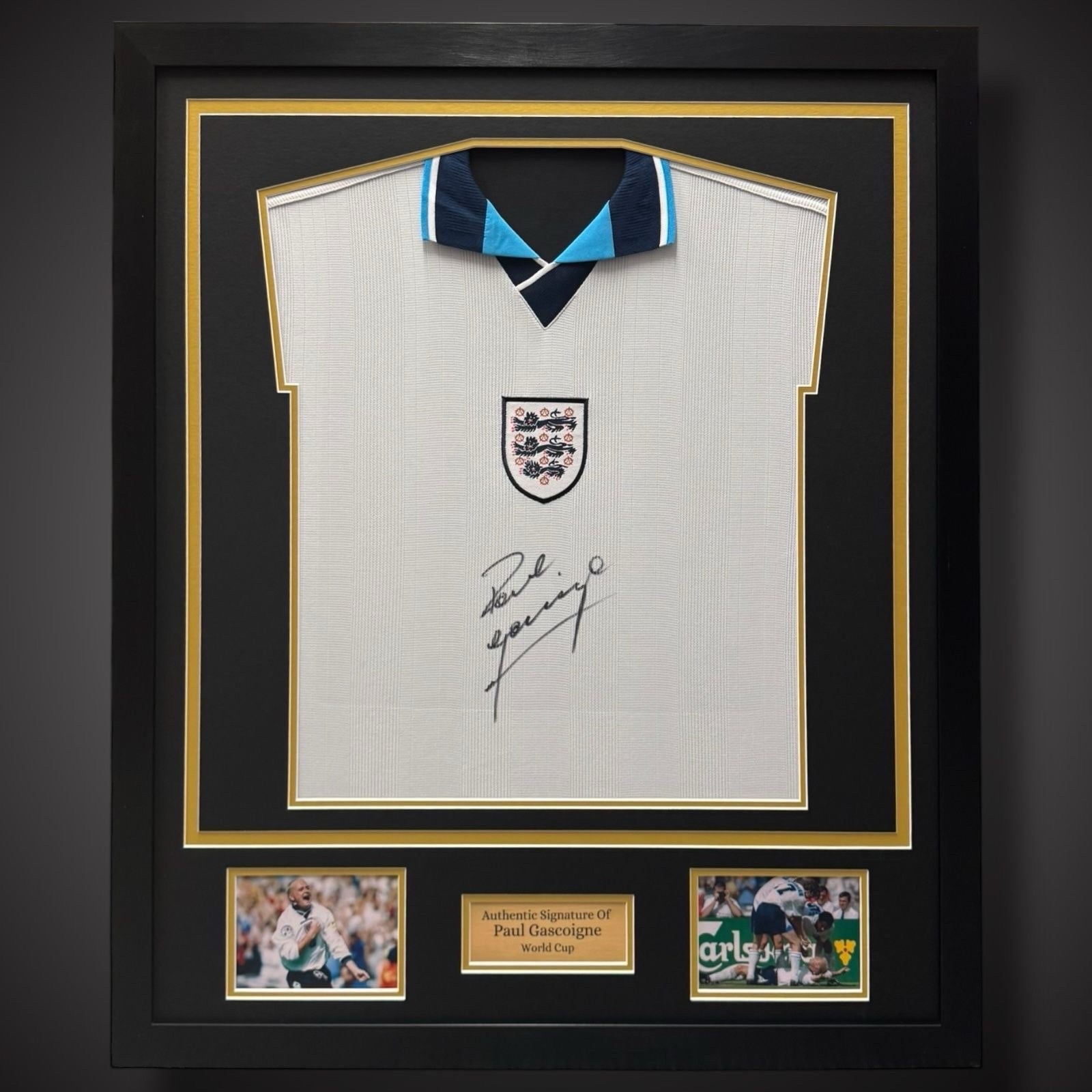 Paul Gascoigne Hand Signed And Framed England Football Shirt With COA £4000