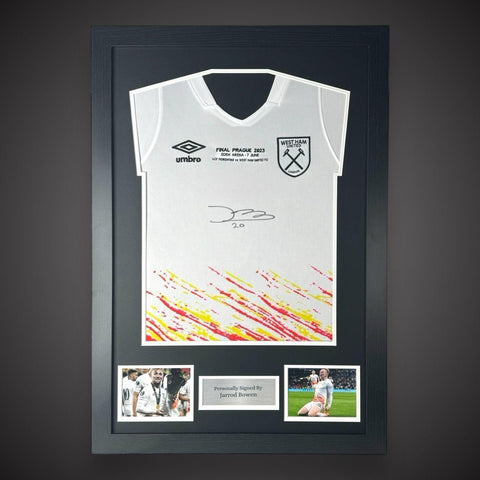 Framed - Jarrod Bowen Hand Signed West Ham Football Shirt With COA £2490