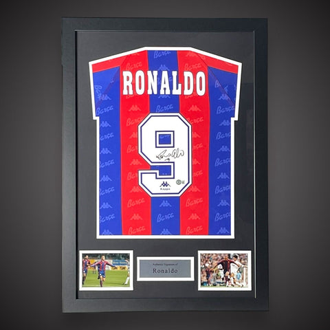Ronaldo Nazario Signed Framed Football Shirt With COA £4300