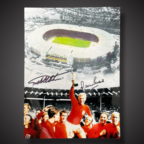 FRAMED Geoff Hurst And Martin Peters Joint Signed England 1966 World Cup Photo1