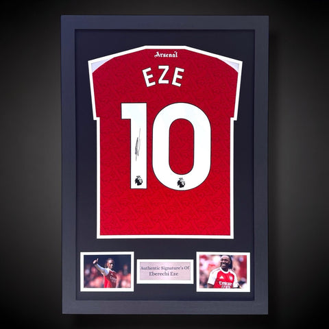 Eberechi Eze Hand Signed Arsenal Football Shirt Framed £2990