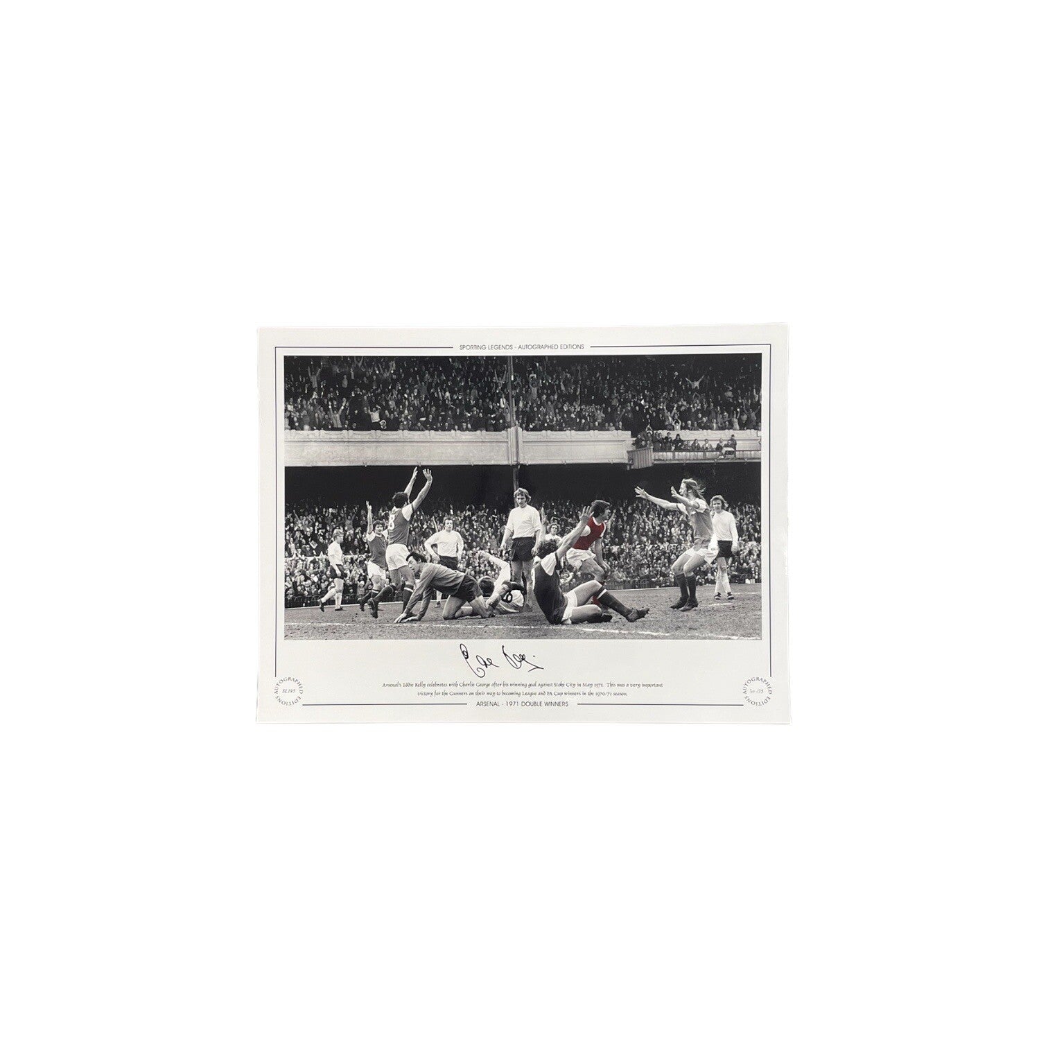 Framed Eddie Kelly Signed Arsenal Photo - 1971 Double Winner £44.99 16X201