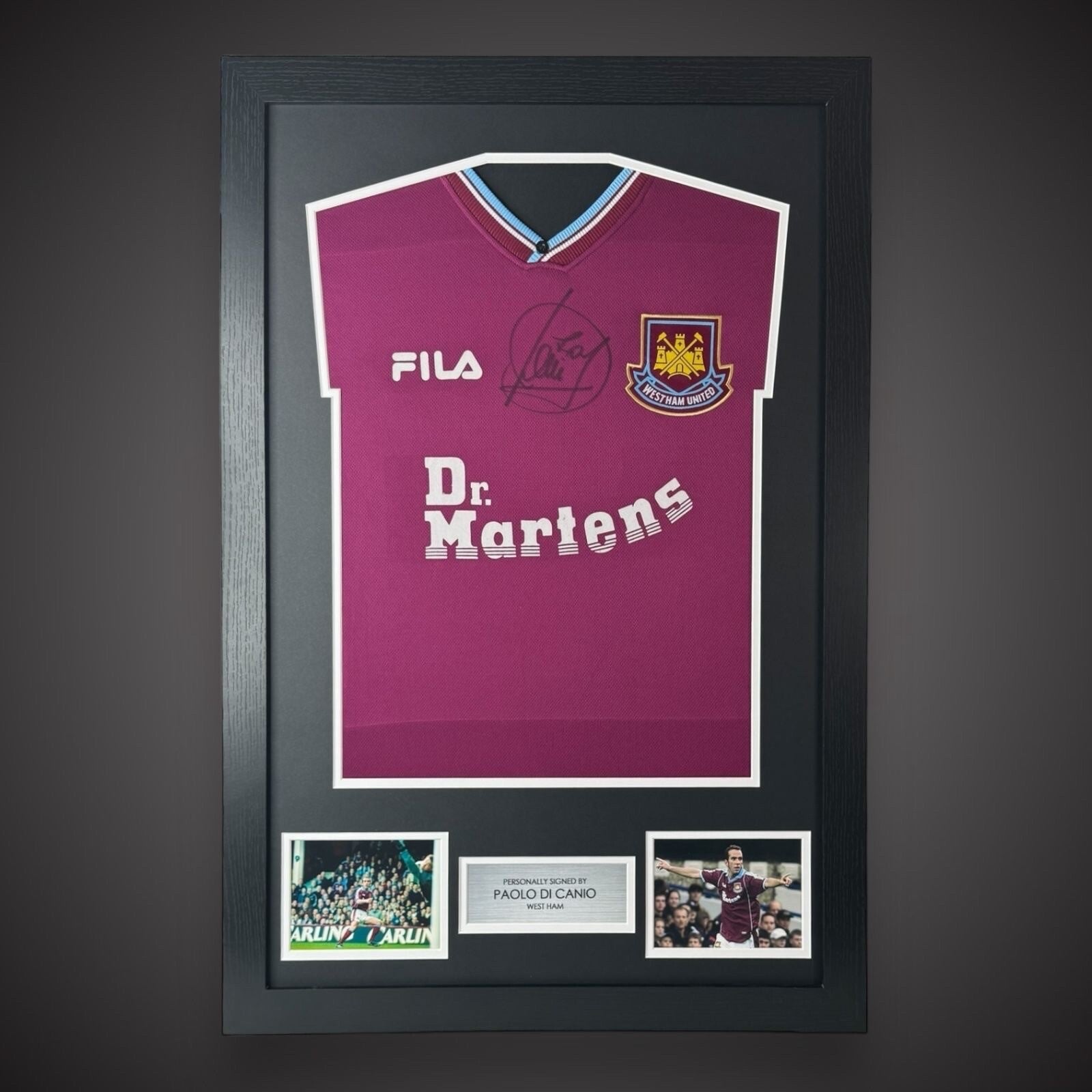 West Ham United Hand Signed & Framed Shirt By Paolo Di Canio With COA £1990