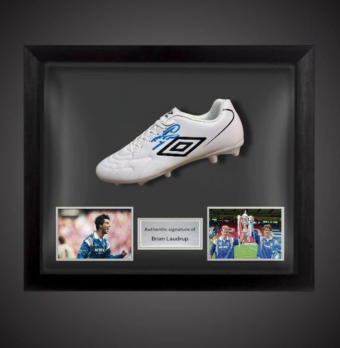 Rangers Brian Laudrup Signed Football Boot £269 With COA In A Dome Frame0