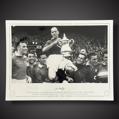 FRAMED Jack Crompton & Johnny Morris Signed Manchester United Photo1