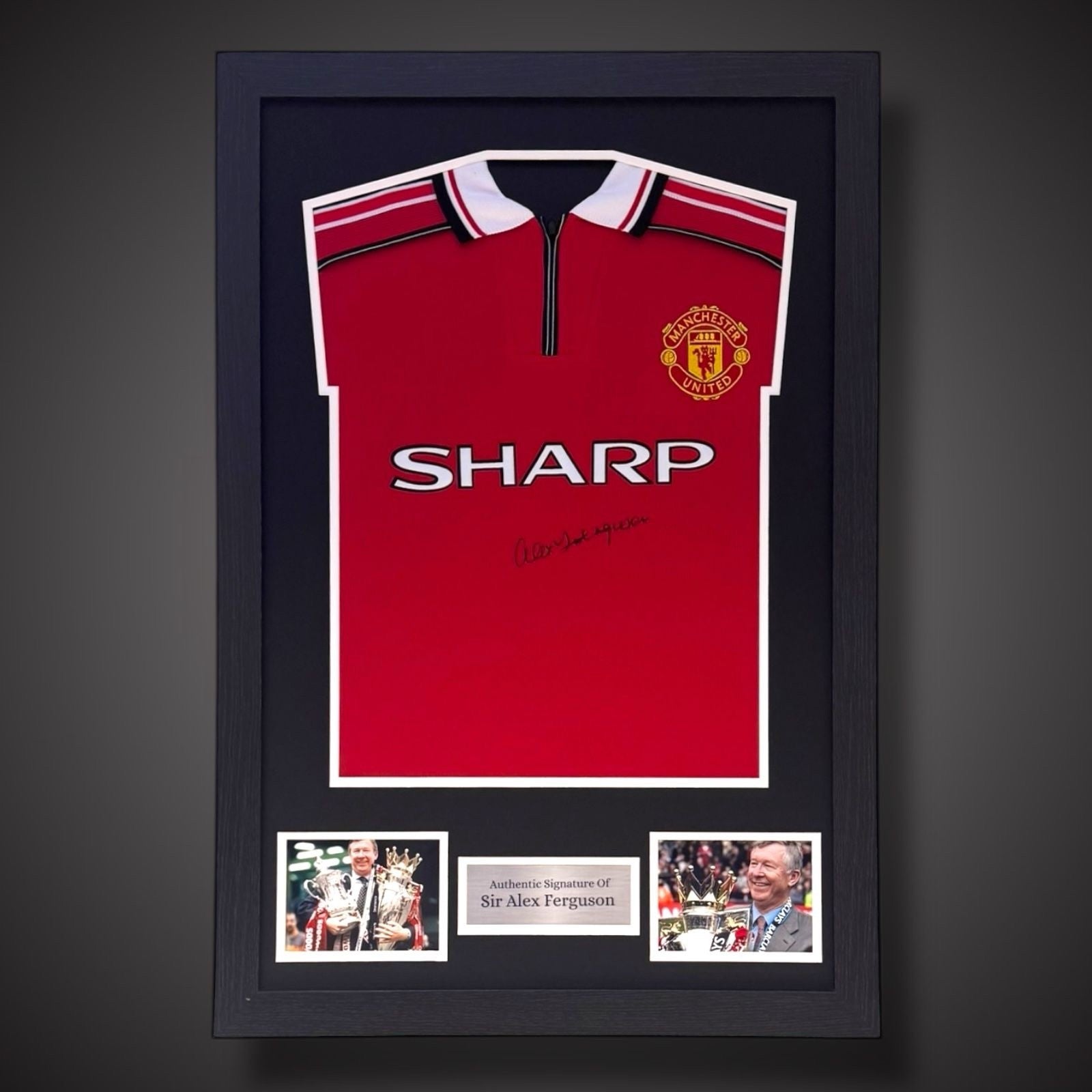 Framed Sir Alex Ferguson Hand Signed Manchester Untied Football Shirt £6940