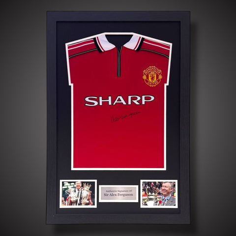 Framed Sir Alex Ferguson Hand Signed Manchester Untied Football Shirt £6940