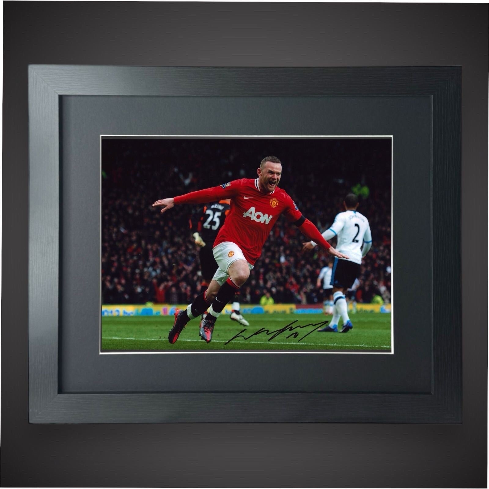 Framed Wayne Rooney Hand Signed Manchester United  Photograph With £69.99 16X200
