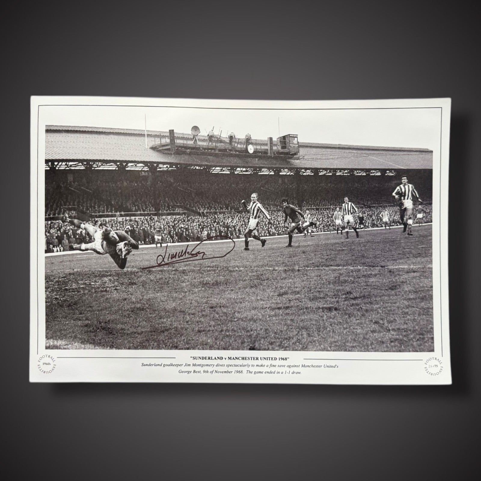 Sunderland V Manchester United Signed Photo By Jim Montgomery £25 12X180