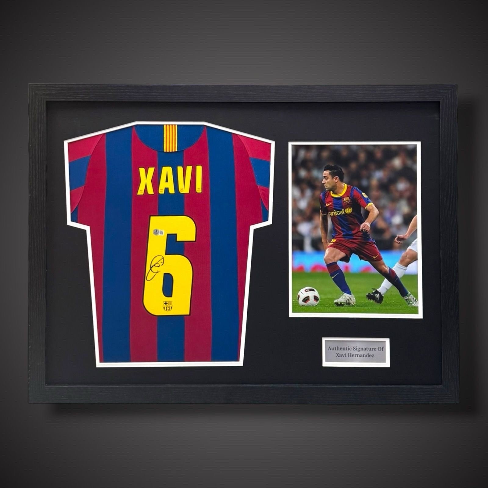 Xavi Hernandez Hand Signed Pano Framed Barcelona Football Shirt 2005/06 £4990