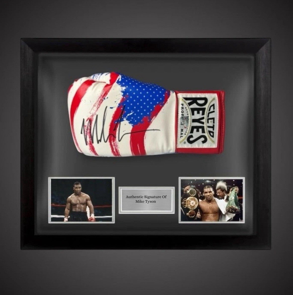 Framed Mike Tyson Hand Signed Reyes Boxing Glove With COA £425 Limited Stock0