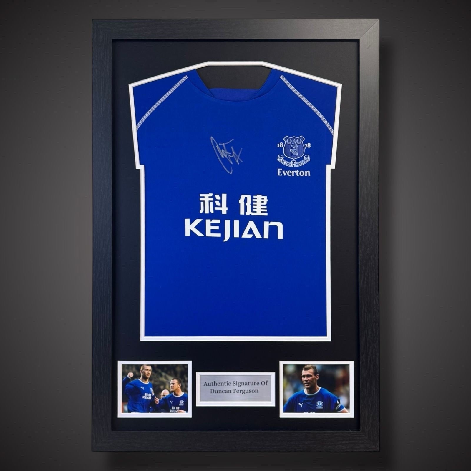 Framed Duncan Ferguson Hand Signed Everton Football Shirt £1990
