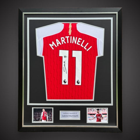 Gabriel Martinelli Signed & Deluxe  Framed Arsenal Football Shirt With COA £3990