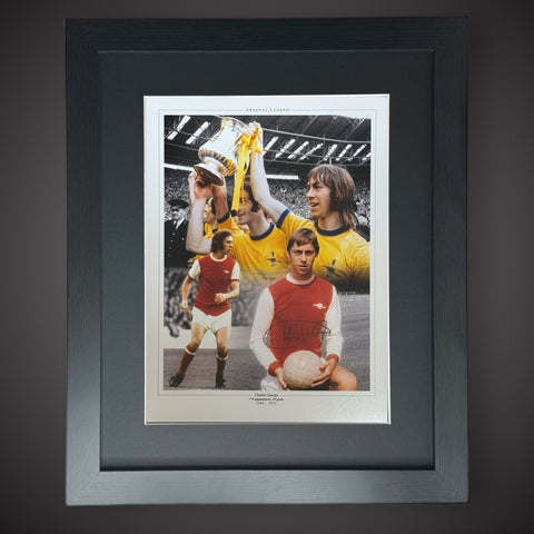 Framed Charlie George "ARSENAL  - THE WINNER" Signed Photo0