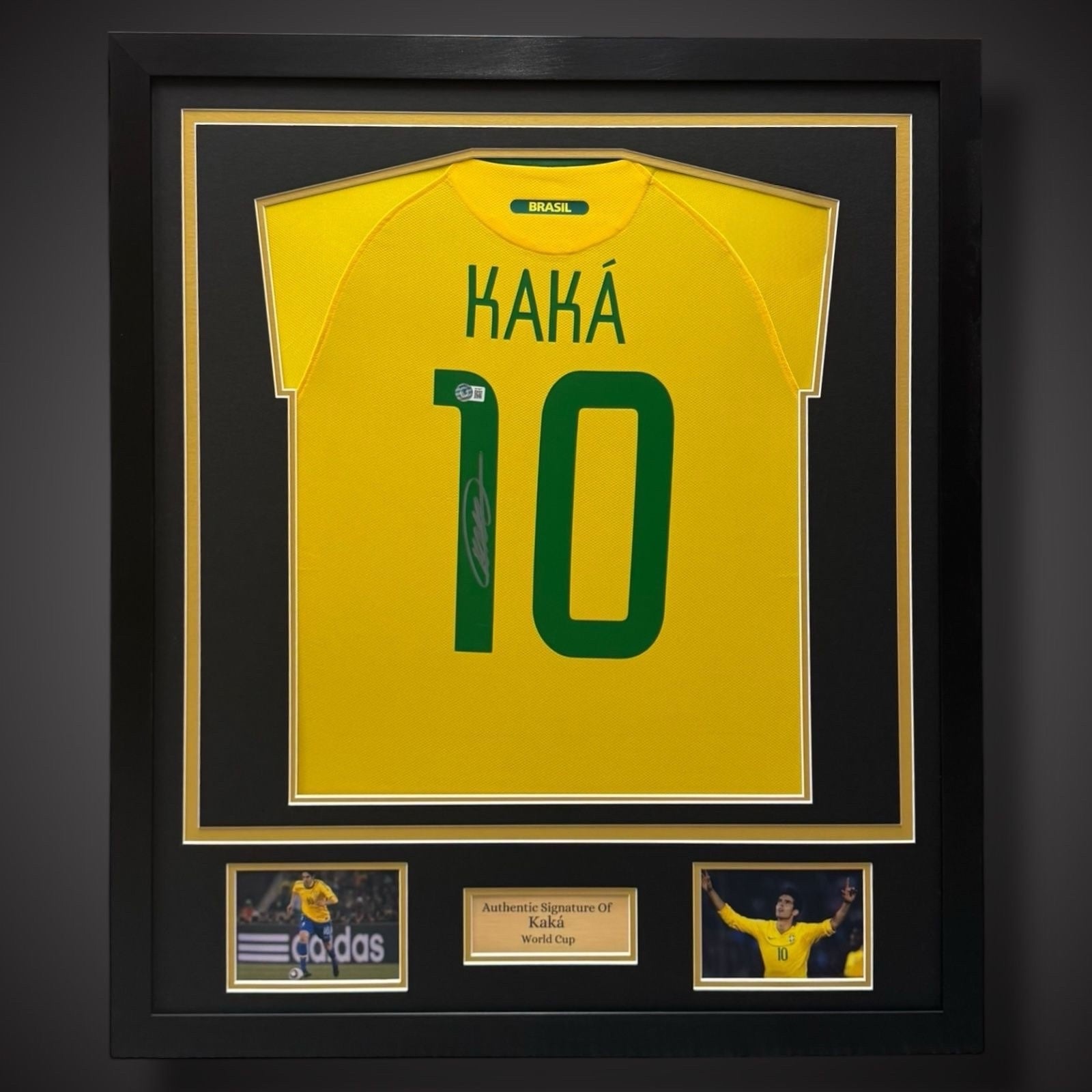 Kaka Hand Signed Brazil Football Shirt - World Cup £405 Deluxe Framed0