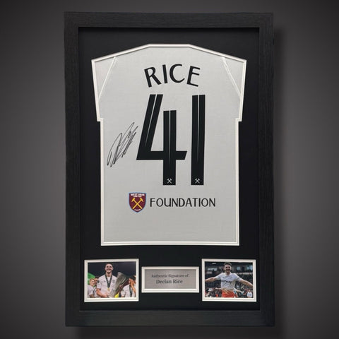 Framed - Declan Rice Hand Signed West Ham Football Shirt  £299 With COA0