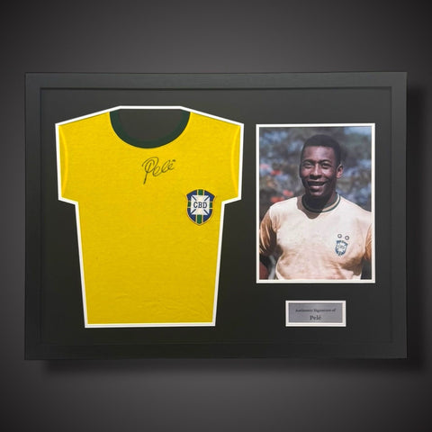Pele Hand Signed And Framed Shirt With Photo £699 With COA 0