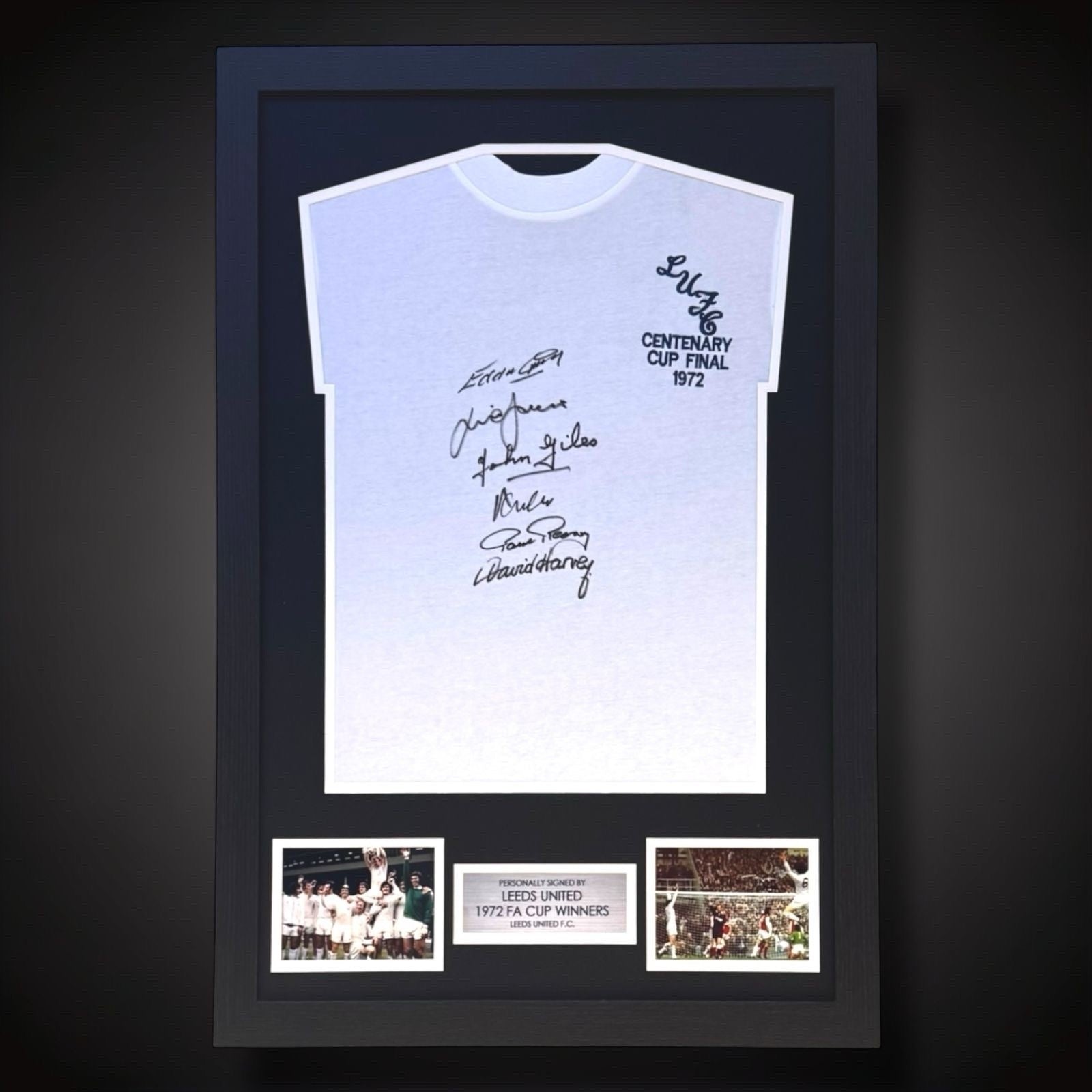 Framed Multi-signed Leeds United 1972 FA Cup Final Shirt  £275 With COA0