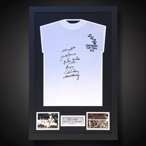 Framed Multi-signed Leeds United 1972 FA Cup Final Shirt  £275 With COA0