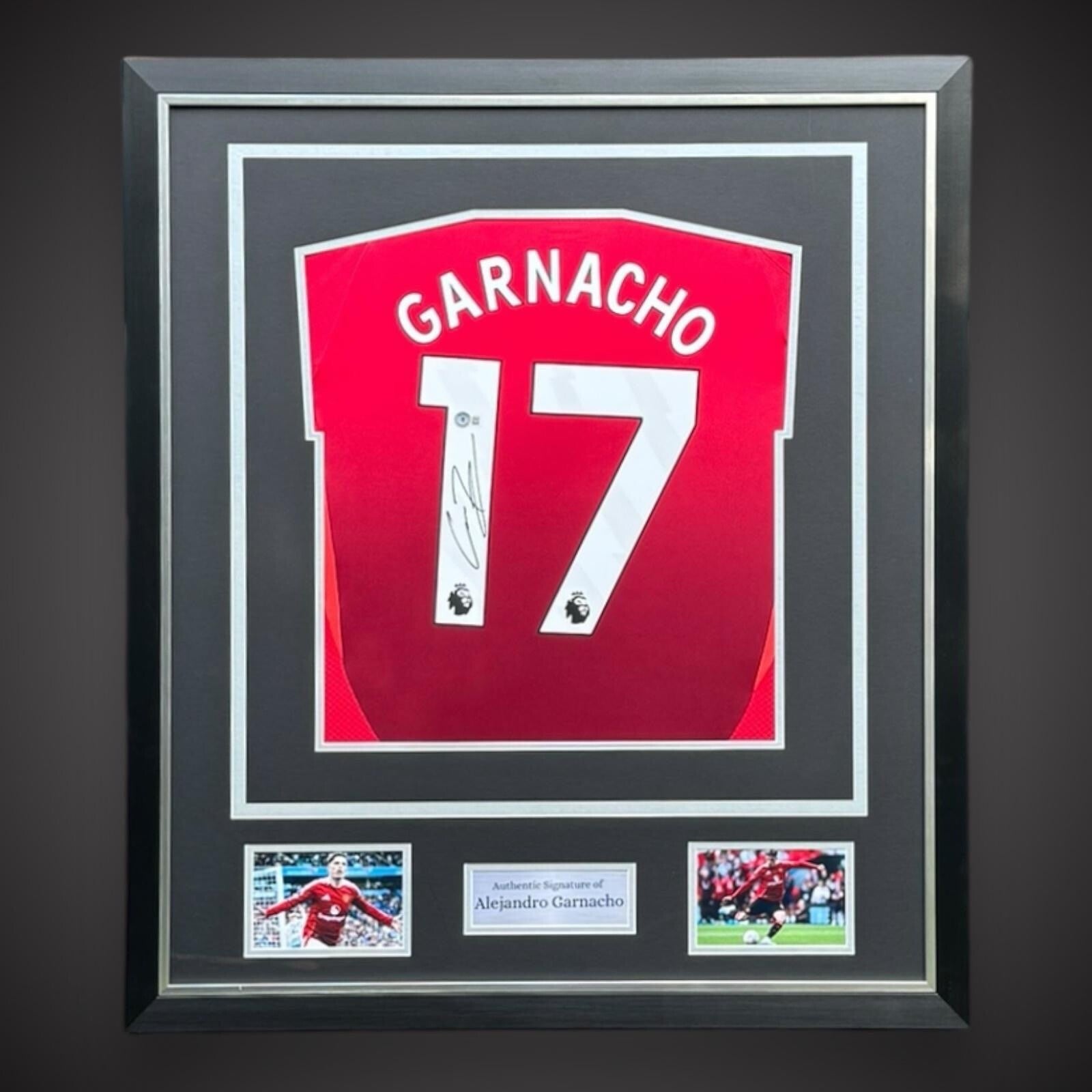 Alejandro Garnacho Signed Manchester United Deluxe Framed Shirt With COA £3490